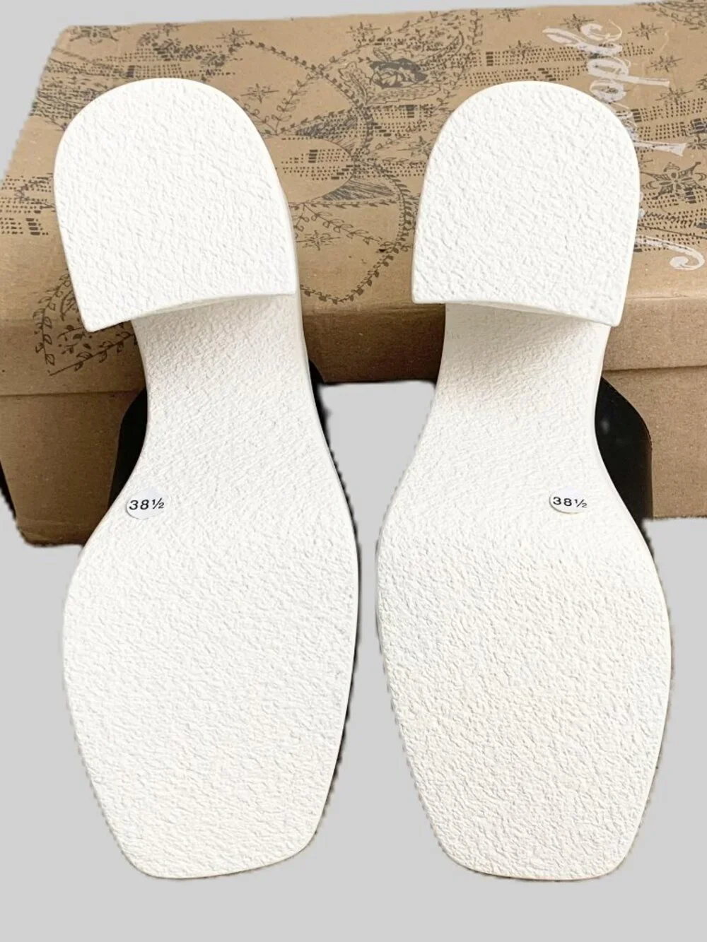 Free People Zoe Platform Slide Sandals, Black/White, Women’s 8.5, New In Box
